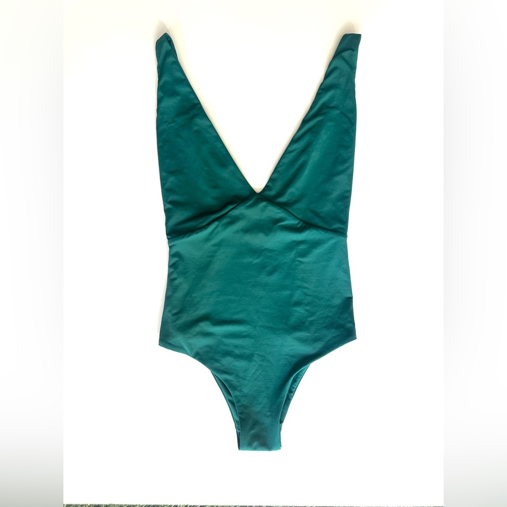 Tavik Green One Piece Swimsuit with Plunging V-Neckline - Picture 2 of 2